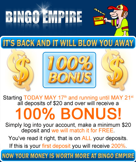 100% Deposit Bonus on ALL Deposits