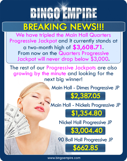 Progressive Jackpot Updates